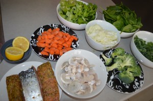 All ingredients- Seafood Vege Stir fry