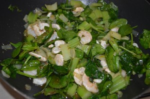 Onion + Celery + Prawn + Spinach